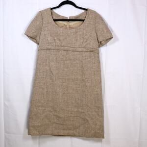 Handmade Vintage Beige Wool High Waist Dress - XS